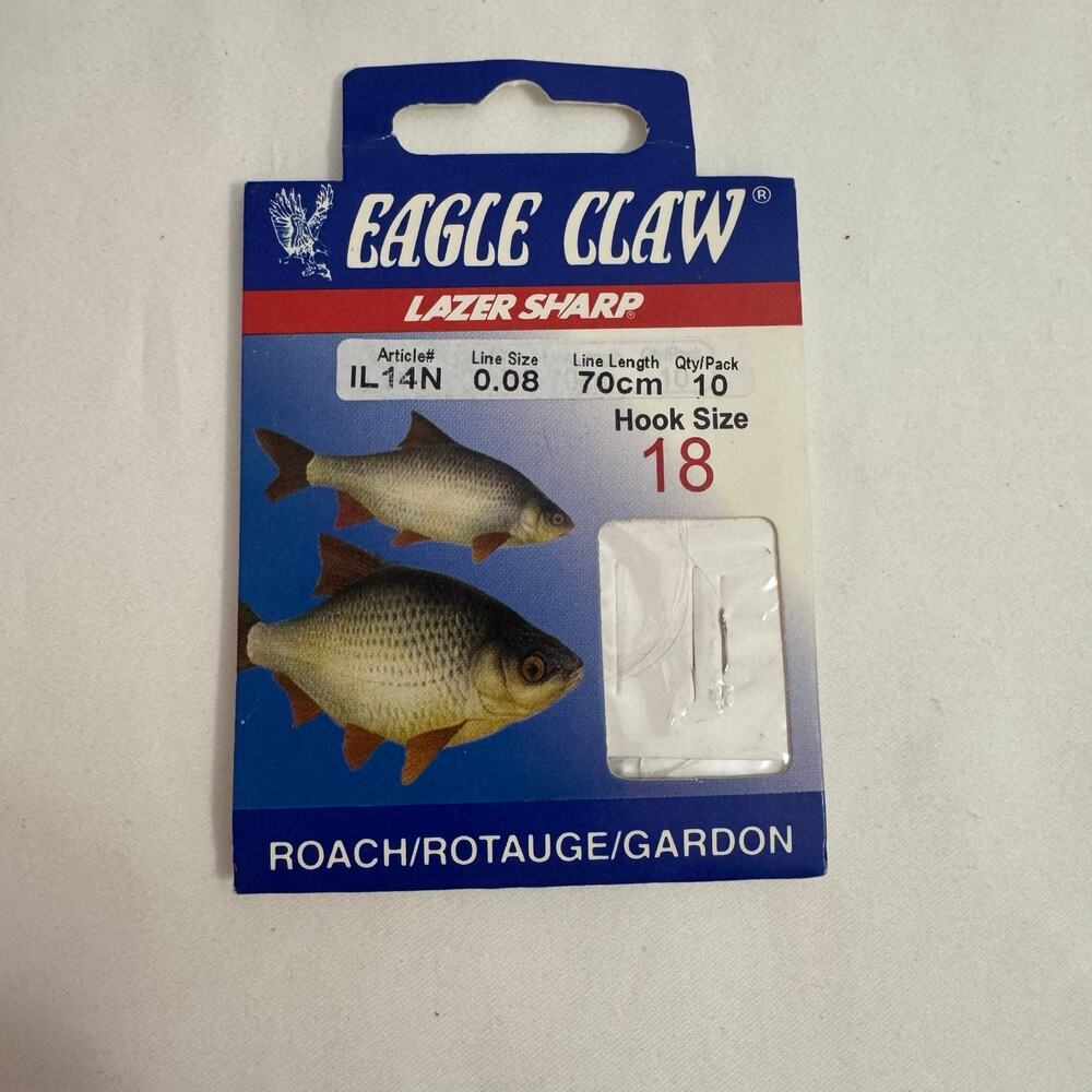 Eagle Claw LOT OF 14 (140 Hooks) Lazer Sharp & Trout Roach Hook Asst Packs of 10